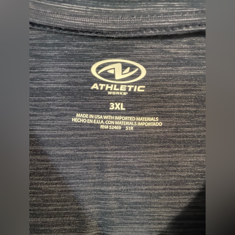 3 NWT Athletic Works Men’s 3XL Blue Space Dye Performance Tee Activewear Shirt - Picture 7 of 9